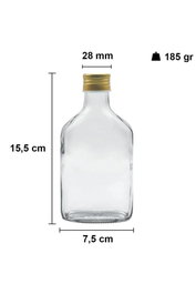 Hermia Juego de Botellas de Vidrio con Toque de Oro (5 piezas)